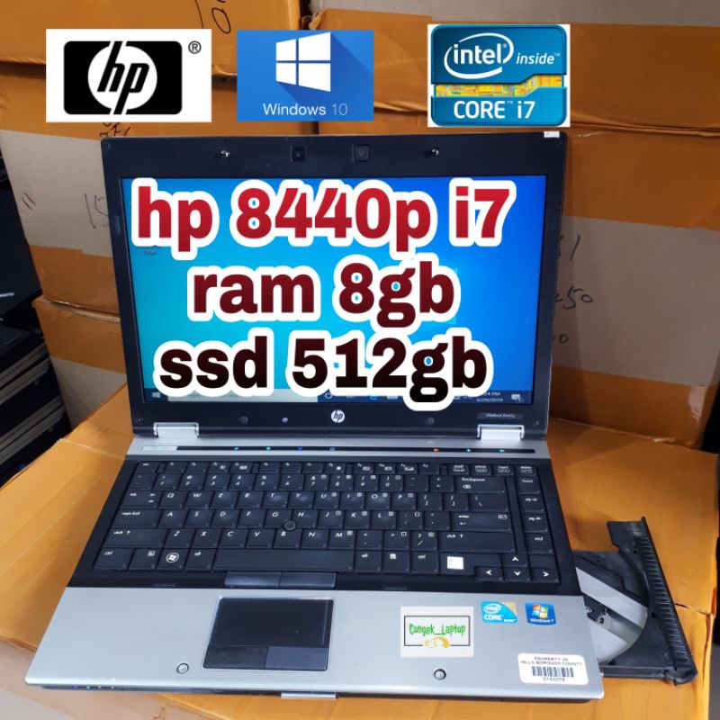 LAPTOP HP ELITEBOOK 8440p CORE i7- q720 |RAM 8GB |SSD 512GB |BERGARANSI