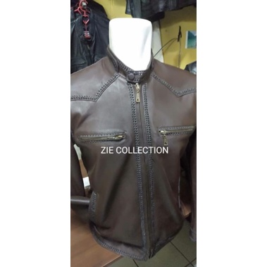 Jaket Kulit Pria Asli Model Sulam Casual Jaket Kulit Material Original