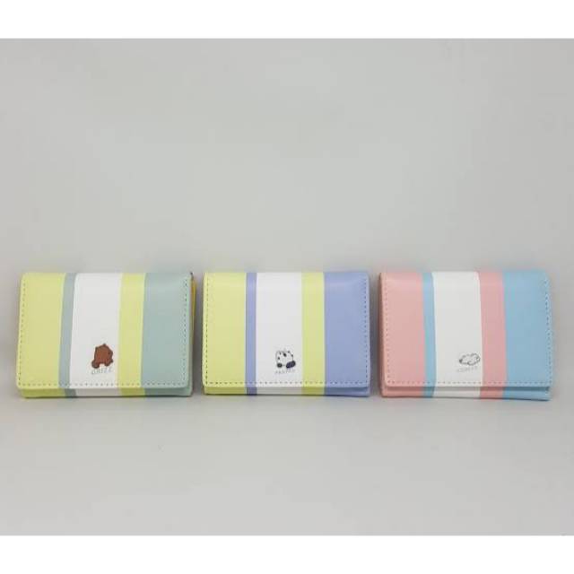 Miniso Dompet We Bare Bears- Stripe Wallet