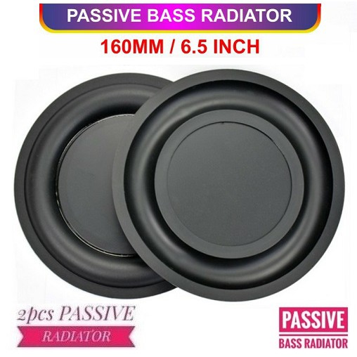 2 Pcs Passive Bass Radiator 6.5 inch / Bass Vibration Metal 160mm 6.5" Penambah Penguat Bass Spiker Speaker Karet
