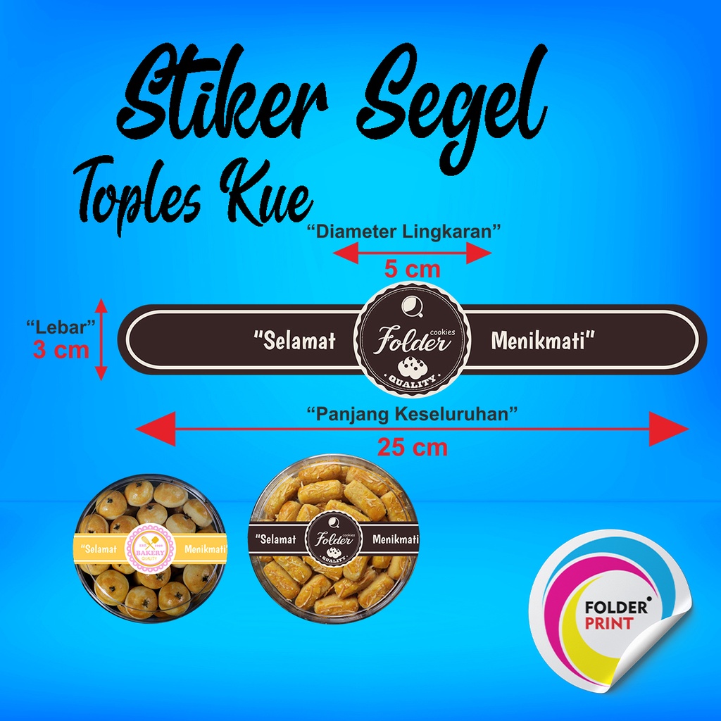 Stiker Kue Kering Custom Label Segel Toples