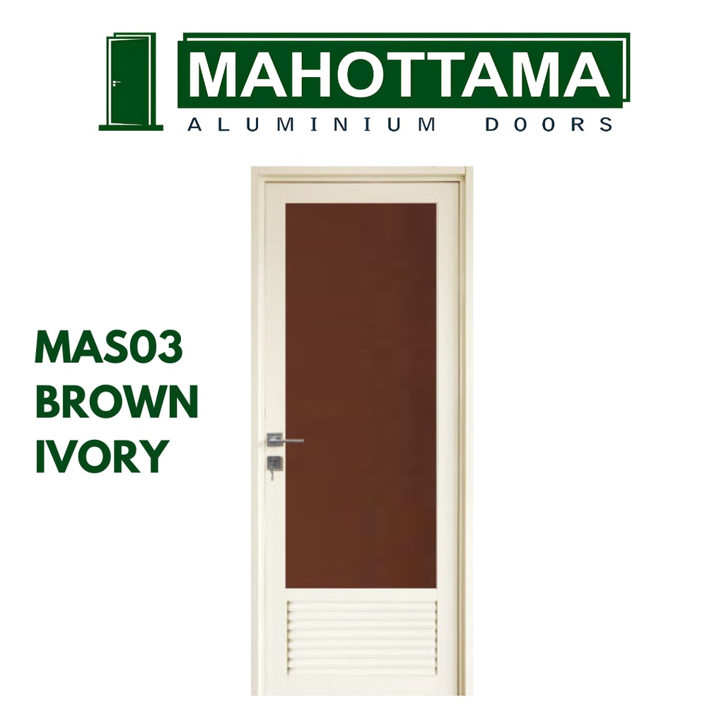 Pintu Aluminium Swing Kamar Mandi Murah Sliding Door Kamar Tidur Anti Rayap Anti Karat Baja Kusen Rumah-Brown Ivory