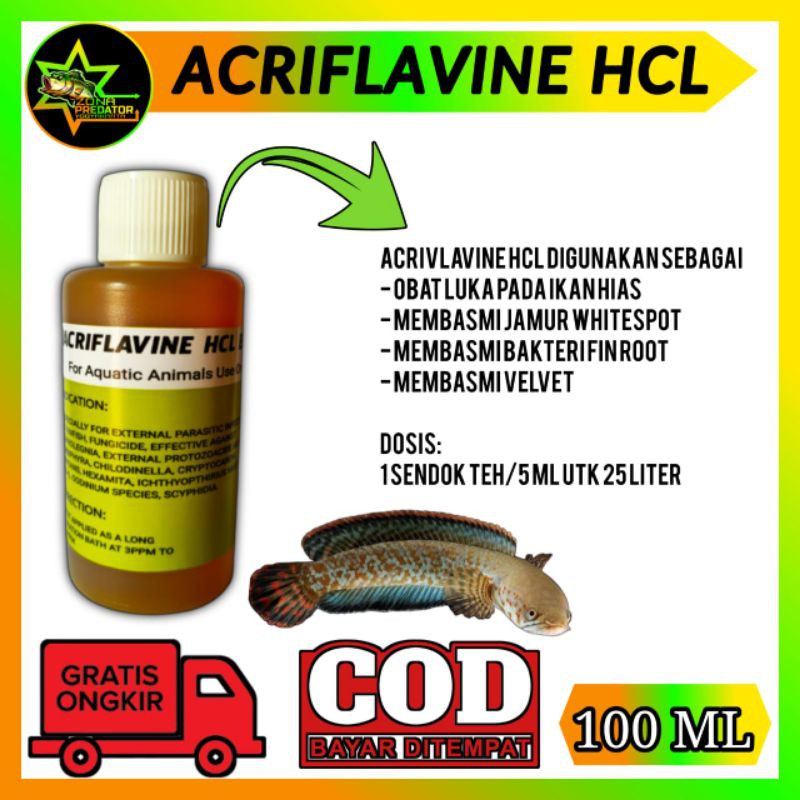 Acriflavine HCL obat whitespot/jamur ikan hias 100 ml