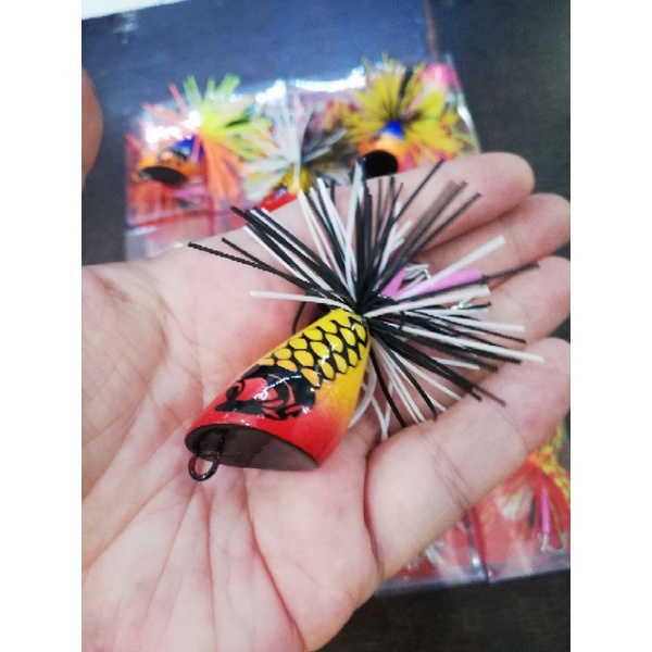 Umpan pancing casting jump frog pop handmade lure gabus