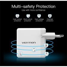 Vention QC02 Dual USB Port Qualcomm Quick Charge 3.0 Wall Charger