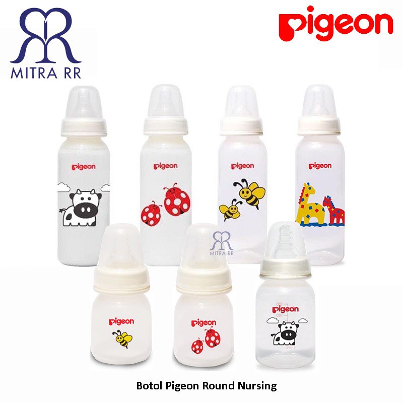 Pigeon Peristaltic Nipple Round Nursing Bottle 120ml 240ml / Botol Susu Pigeon Nipple Ulir Satu