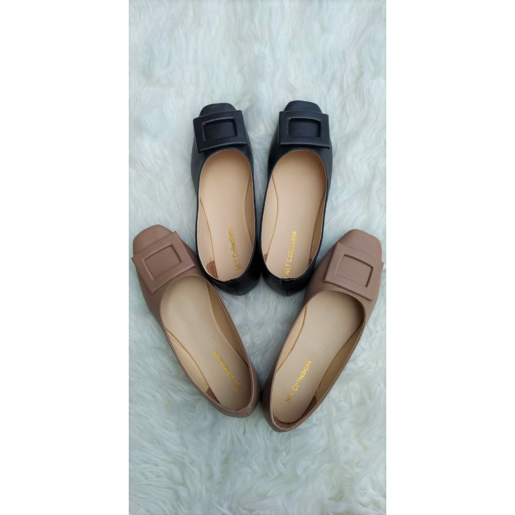 NunuLisaTan SAFON - Terbaru Flat Shoes Teplek Wanita Korea KOTAK