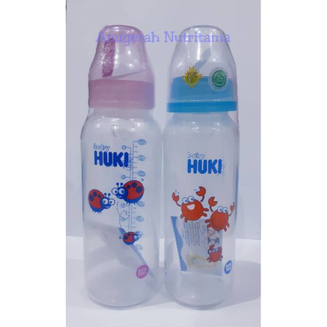 HUKI Botol PP SP Round 240ml /  Botol Susu Huki Nipple Gepeng 240ml