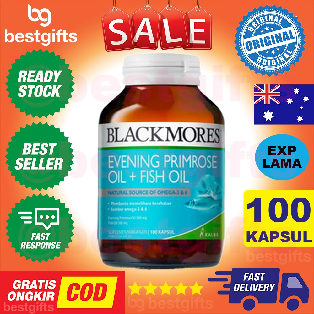 BLACKMORES EVENING PRIMROSE OIL EPO (EPO) + FISH OIL OMEGA 3 6 BPOM KALBE - 100 KAPSUL