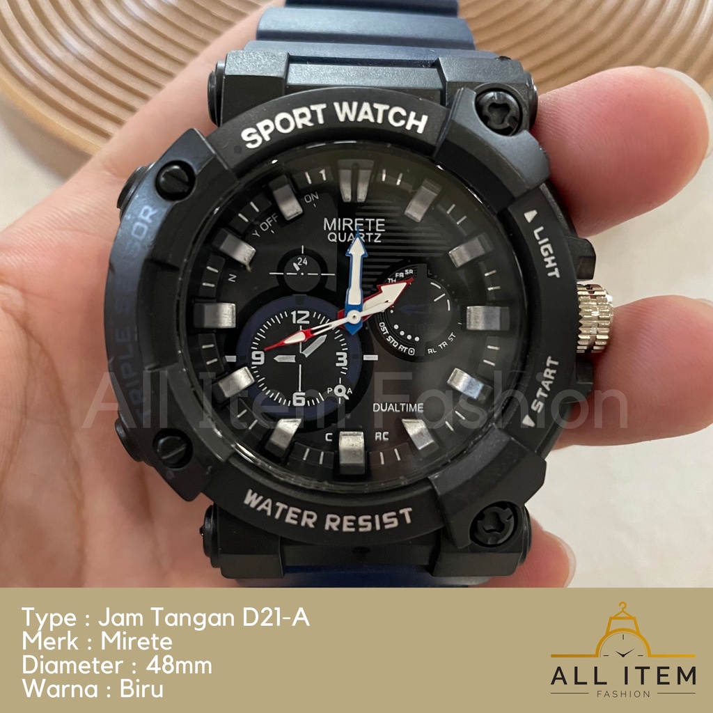 COD✅ JAM TANGAN MIRETE D21-A PRIA MEN SPORT WATCH ANALOG / JAM TANGAN / Jam Tangan Rubber Sport Bulat Pria Fashion Gaya Korea / Harga Grosir