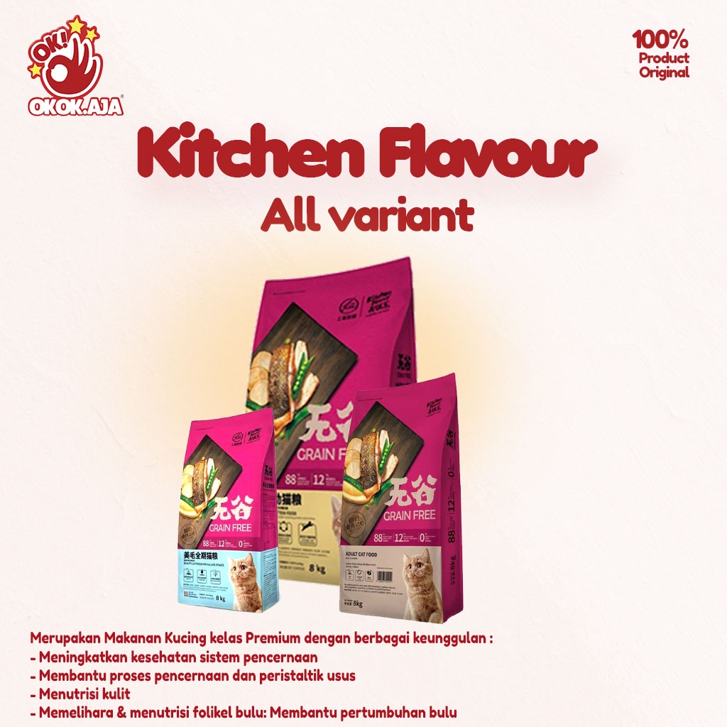 KITCHEN FLAVOR 1.5kg Makanan kucing kering premium Cat food kualitas terbaik ( Freshpack )