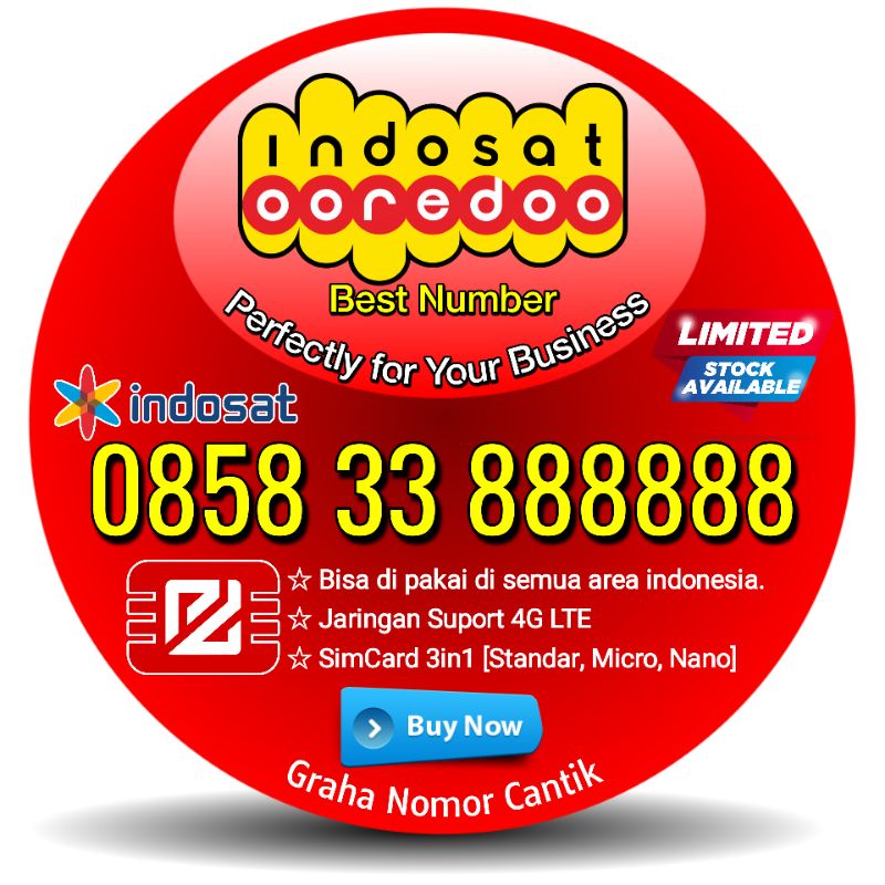 Nomor Cantik Indosat IM3 Hexa 777777 888888 999999 - Perdana Cantik Ooreedo Hexa 777777 , Hexa 88888