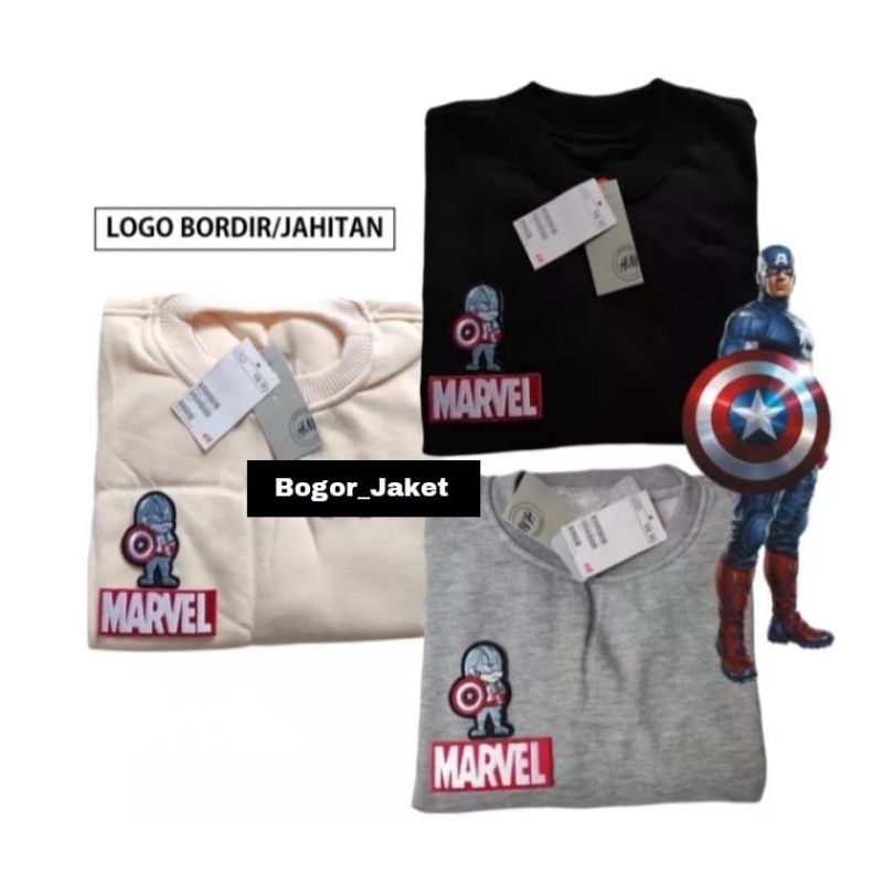 Crewneck Avengers Motif Captain Amerika / Sweater Crewneck Marvel / Crewneck Super Hero Bordir Pria 