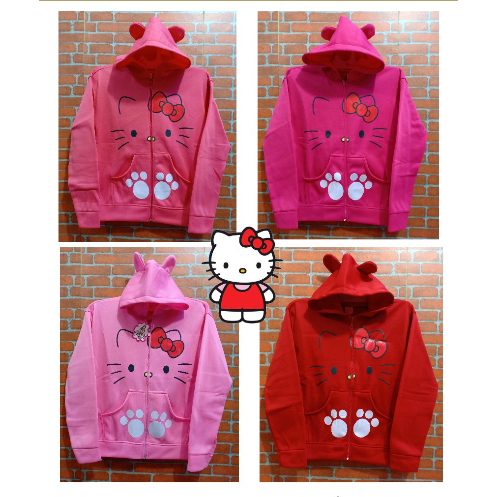 Jaket Sweater Hoodie Anak Anak Bayi Perempuan Wanita Cewek Karakter Kuda Pony Hello Kitty Doraemon C