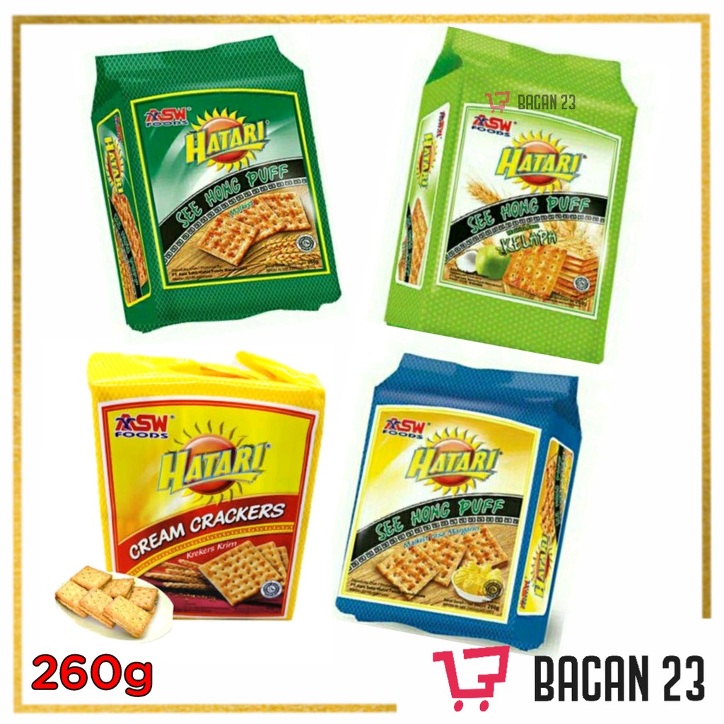 Hatari Biskuit Gabin 260gr ( Cream Crackers - See Hong Puff Malkist / Kelapa ) / Bacan 23 - Bacan23