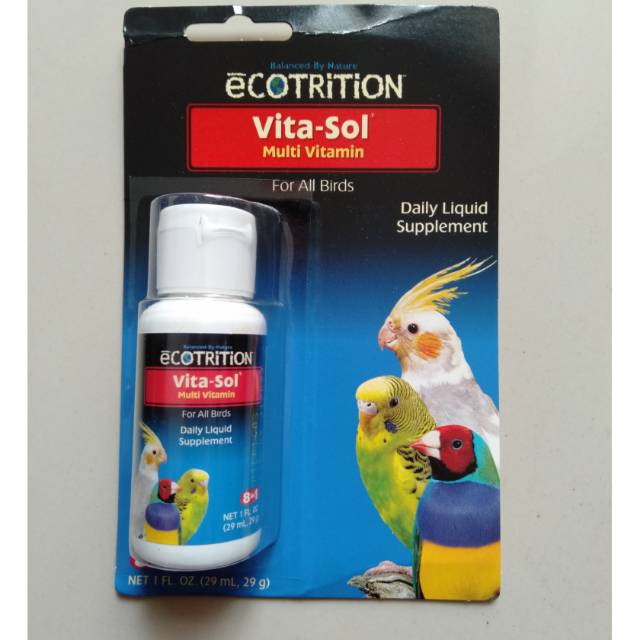 Vitasol multi vitamin daily liquid supplement burung Ecotrition 29ml 8in1