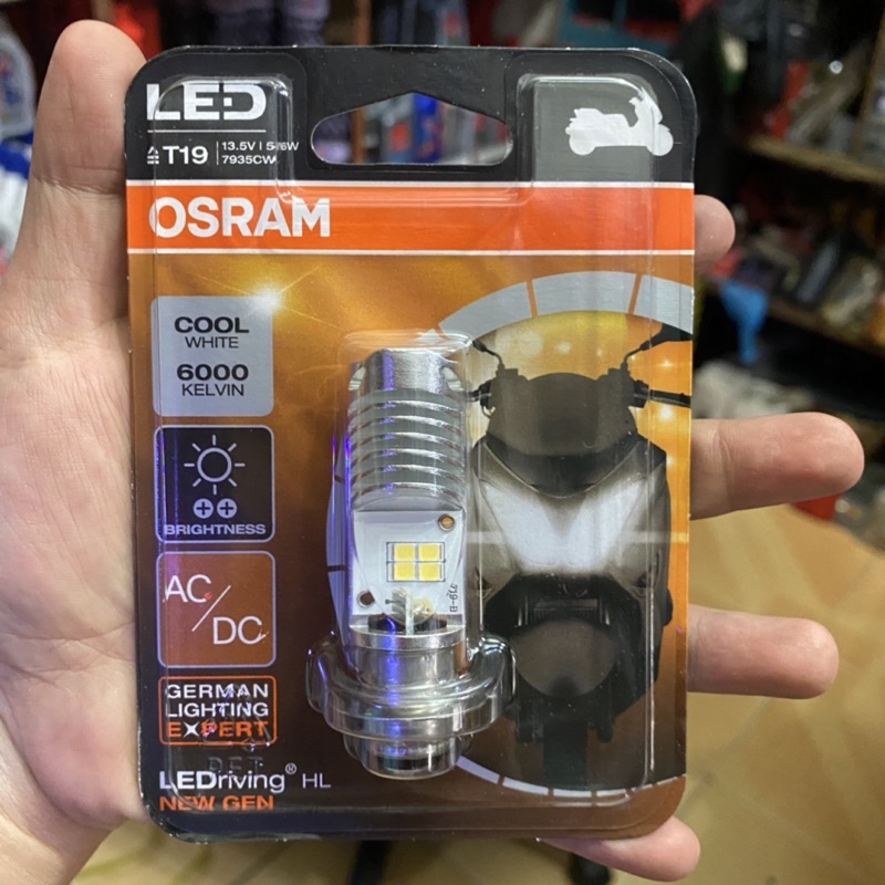 BOLA LAMPU LED KAKI 1 OSRAM ALL TYPE SEPEDA MOTOR T19 M5 H6 K1 WARNA PUTIH 7935CW 13.5V 5/6W COOL WH