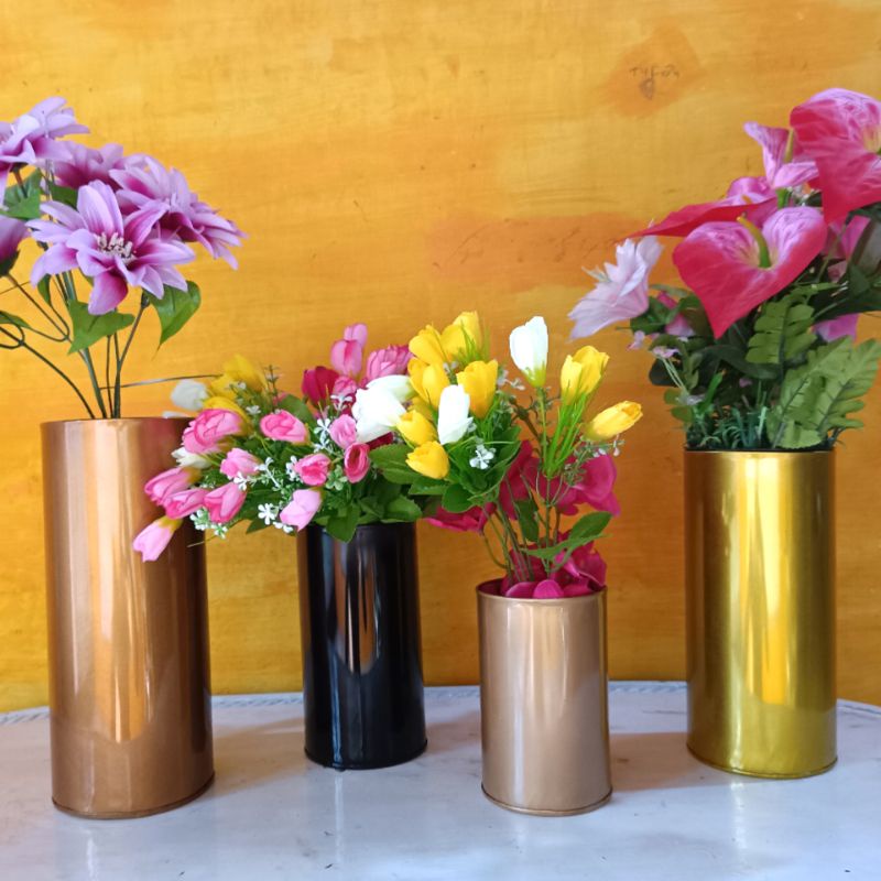 Vase Rose Gold / Vas Gold / Pot Bunga Emas Bahan Stainless Anti Karat