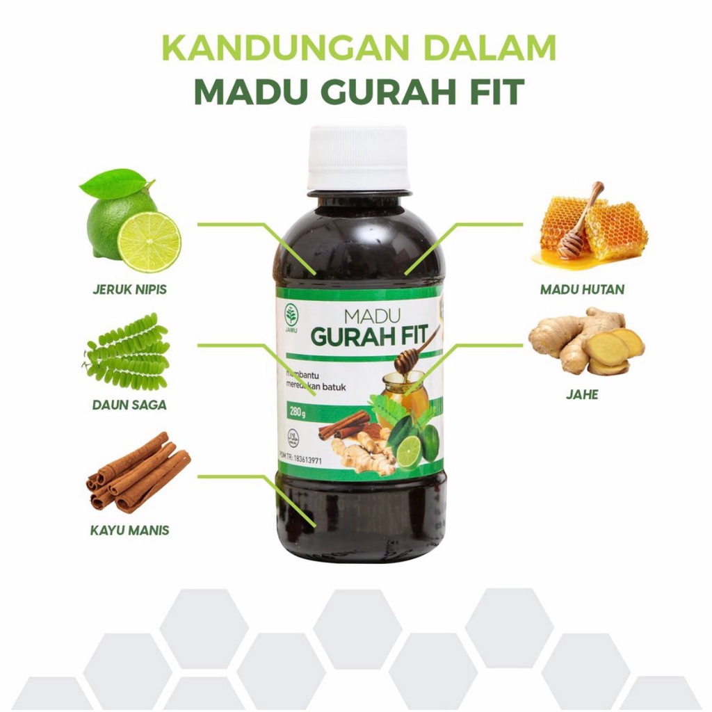 Madu GURAH FIT Asli Original Obat Herbal Flu Batuk Sakit Tenggorokan Sesak Napas Sinusitis Asma