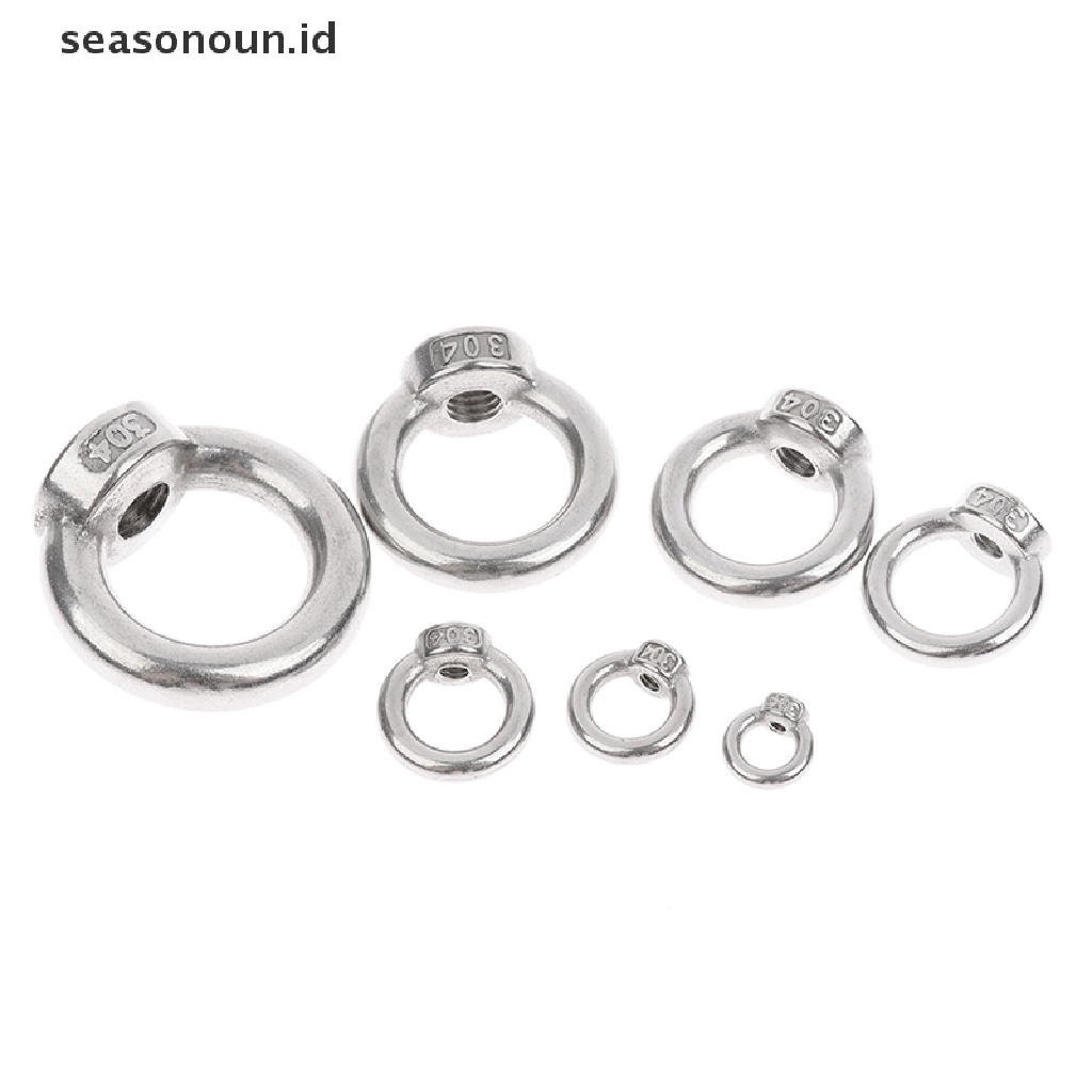 【seasonoun】 2Pcs Lifting Eye Nuts/Screw Ring Eyebolt Ring Hooking Nut Screws M3 -M12 ID