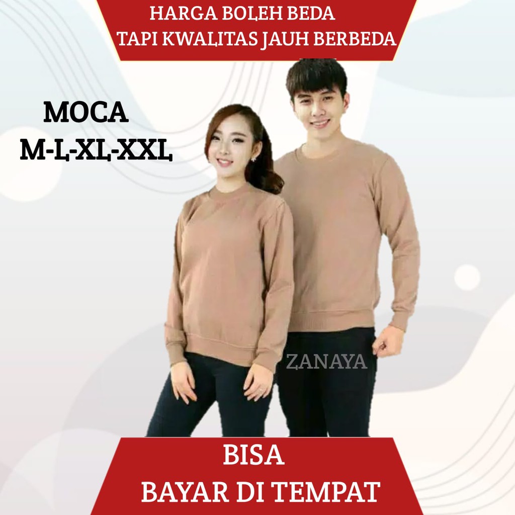 BASIC SWITER POLOS | 15 WARNA SIZE M L XL XXL BAHAN FLEECE-Moca