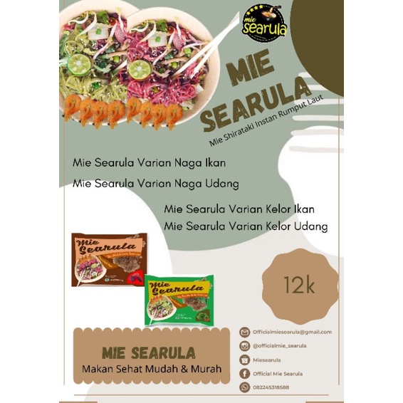 

MIE SEARULA (MIE SHIRATAKI INSTAN RUMPUT LAUT)