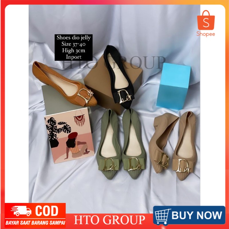 SEPATU Cewek IMPORT FlatSHOES JELLY DIO Wanita dewasa