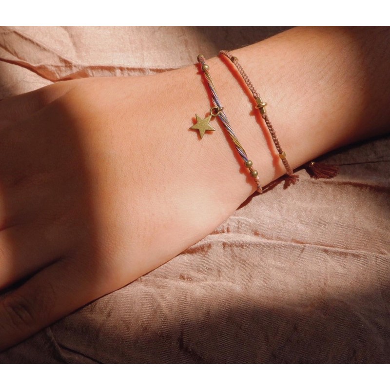 Gelang Tali Gypsy Boho 1 Set Star Bronze Allside