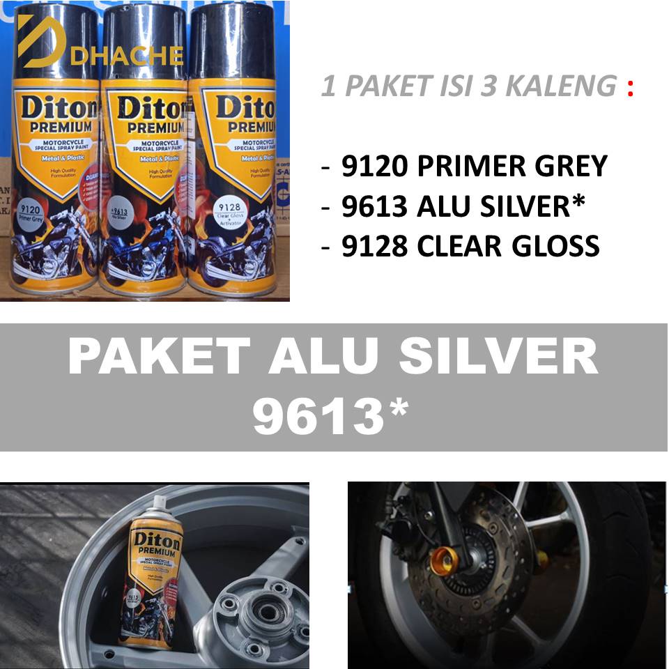 Cat Pilox Diton Premium 9613 Alu Silver 400cc Perak Aluminium Pylox velg mesin Sepeda Motor Mobil