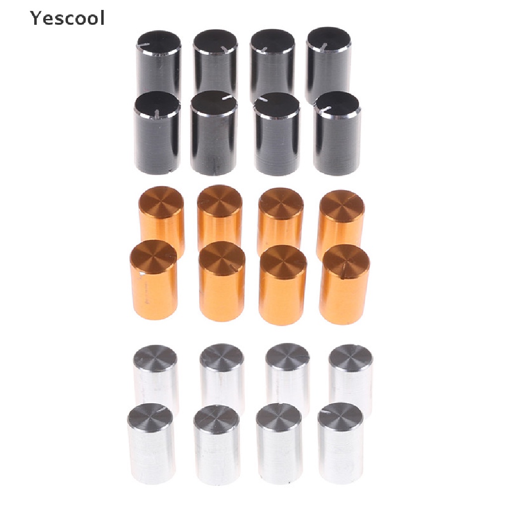 Yescool 8pcs Knob Kontrol Volume Potentiometer Bahan Aluminum Diameter 6mm 10x15mm