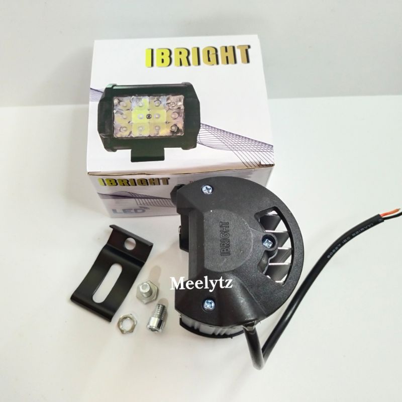 Original IBRIGHT Lampu tembak sorot CWL 12 Led 2 warna 6 mode waterproof