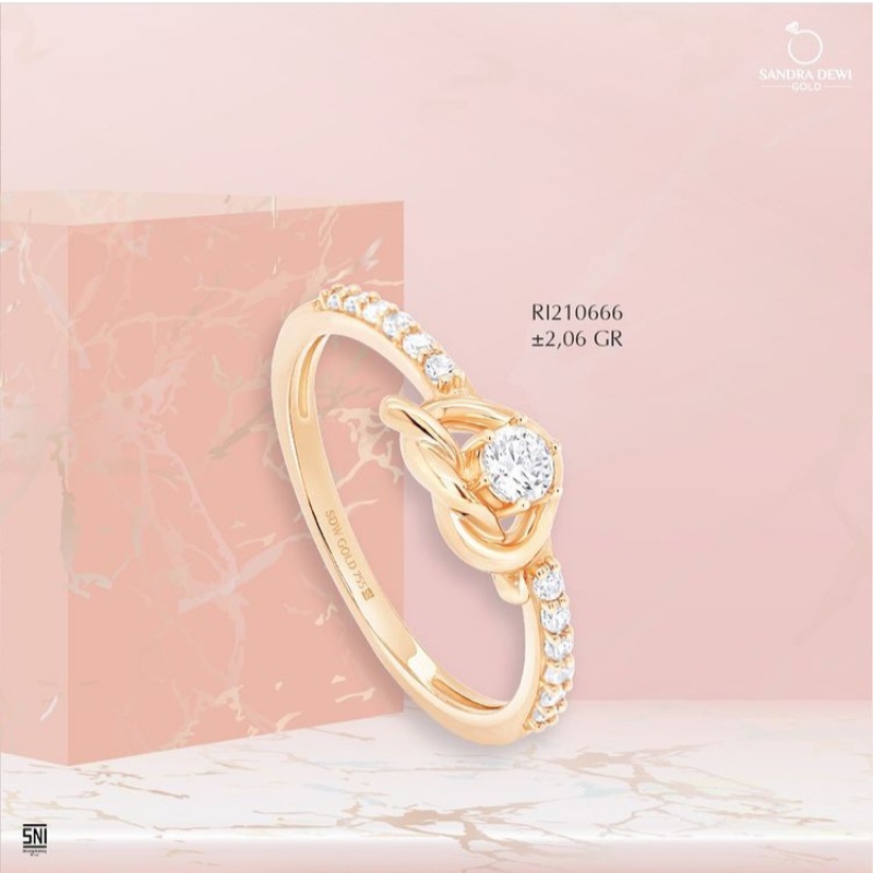 Jual Cincin Sandra Dewi Gold Neverthless Heartstring Collections