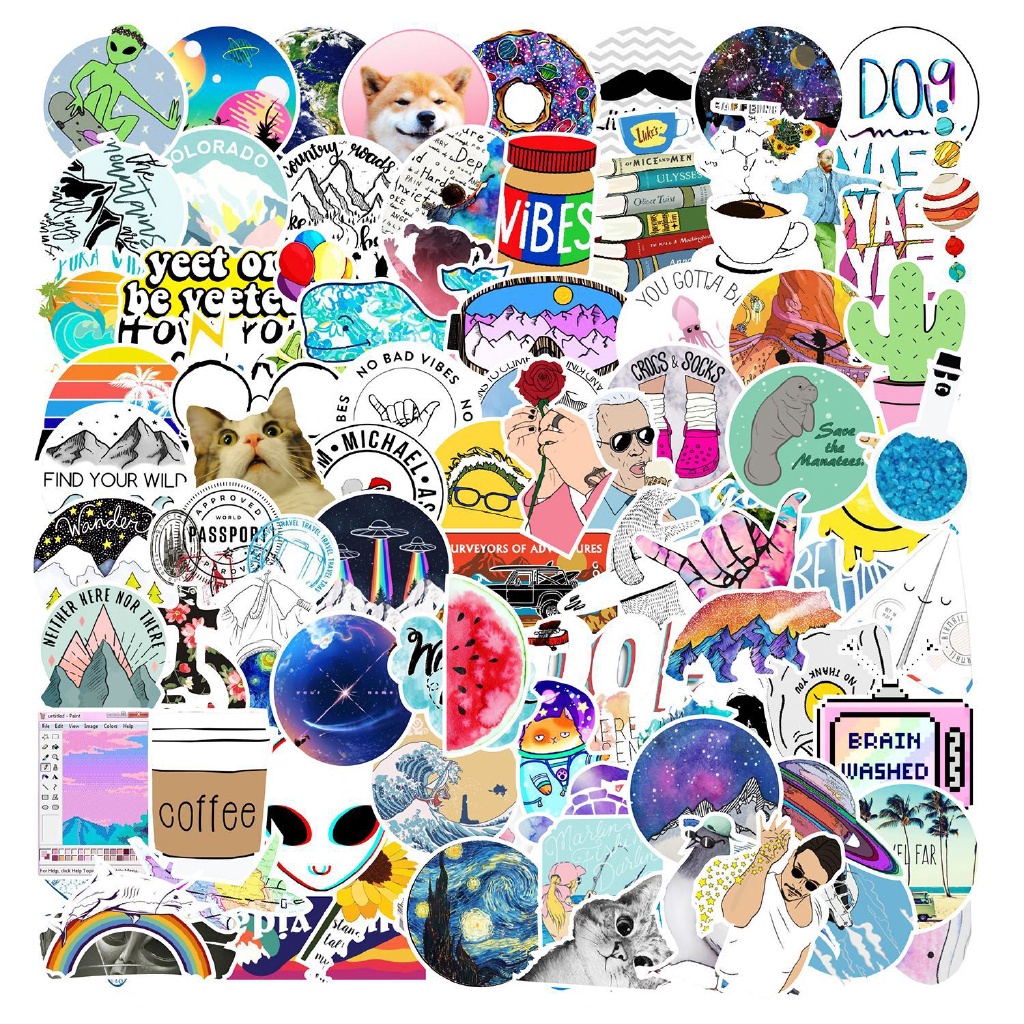 50/53/103Pcs Waterproof Refrigerator Skateboard Decoration Mixed Decals Laptop Sticker