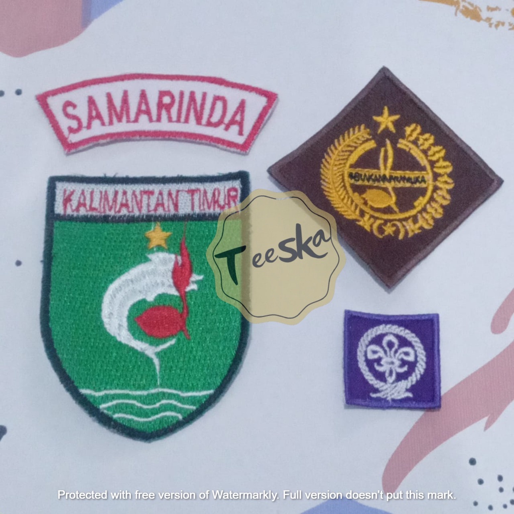 Jual Set Atribut Seragam Pramuka Logo Tunas Kelapa dan Wosm, Logo