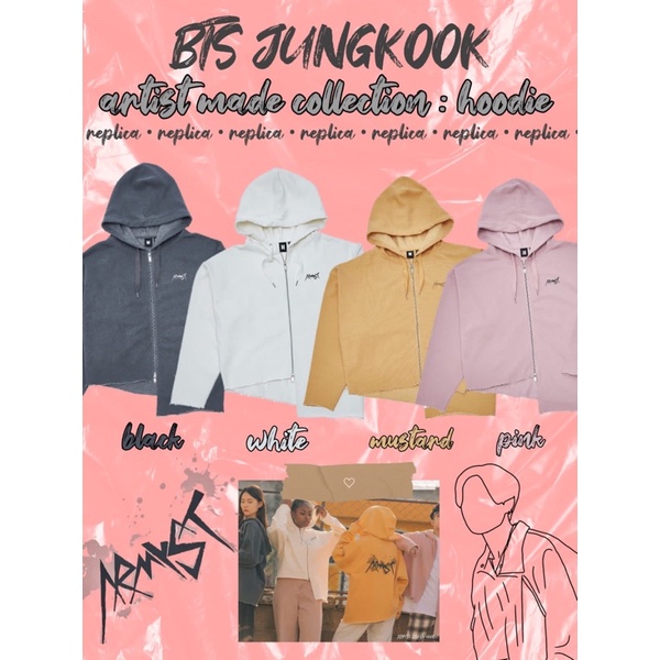 unoff BTS HOODIE ZIP UP JUNGKOOK ARMYST UNFINISHED