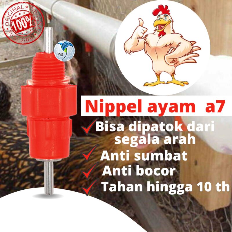 Nipel Nipple Nippel Niple Nepel drinker Alat Minum Otomatis Ayam Petelur A7 Puyuh Burung Unggas Dll