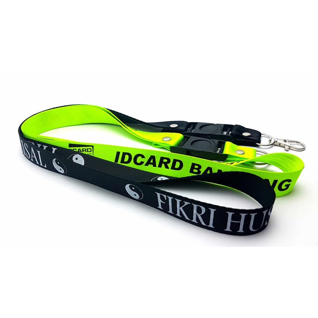 cetak tali id card sablon/ tali lanyard id card 2cm / bahan polister atau nylon nilon sablon 1 warna