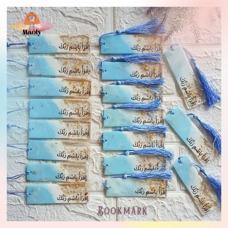 Bookmark Pembatas Buku Aestethic Resin Gantungan Tassel Custom Kado Hampers