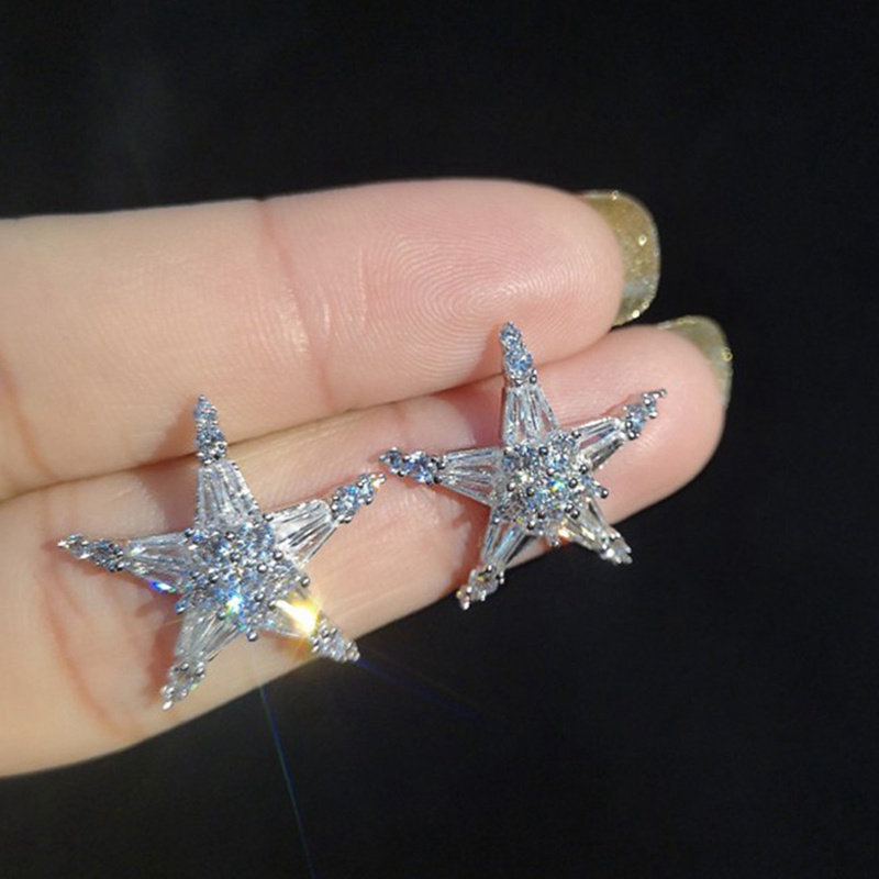 Anting Stud Desain Bintang Gaya Klasik Untuk Wanita