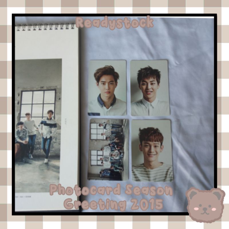 READY STOCK  PHOTOCARD SEASON GREETING SG EXO 2015 GLOBAL VER SUHO XIUMIN GROUP