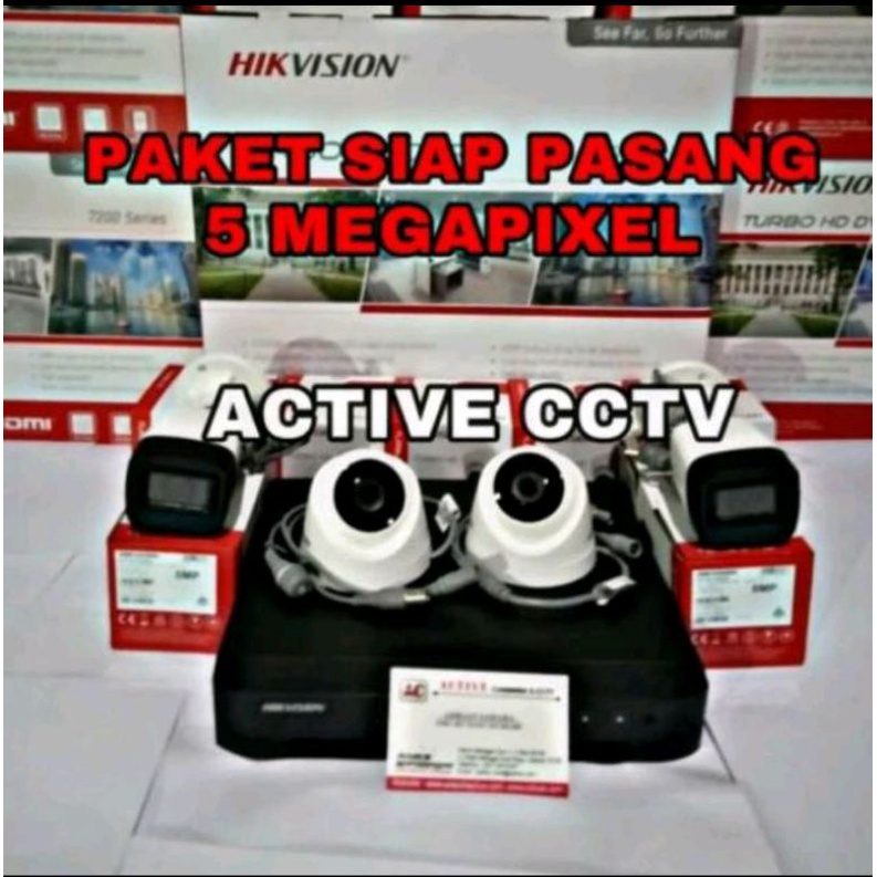 PROMO PAKET KAMERA CCTV HIKVISION 4 CAMERA 5MP FULL HD 8 CH CHANNEL