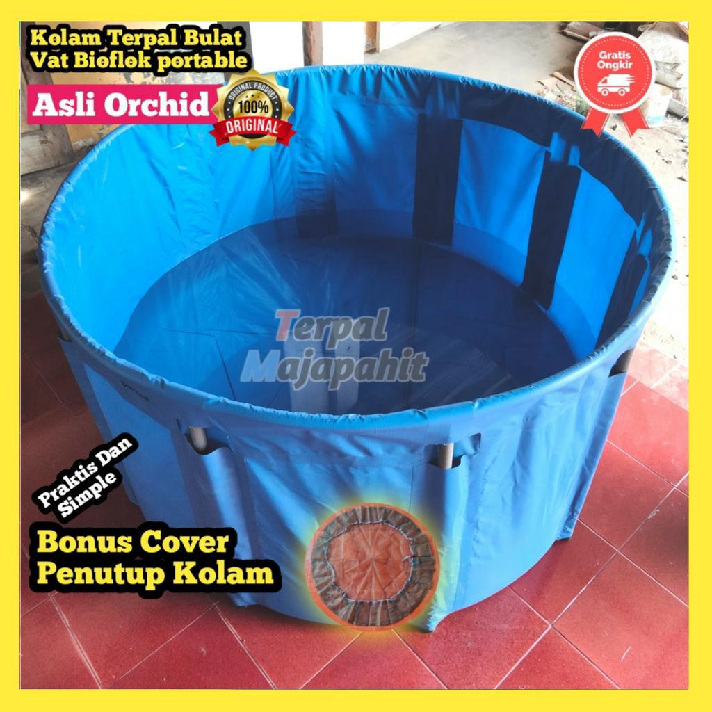 Kolam Terpal Bulat Vat Bioflok Portable-D1,5 Tinggi 80 Cm Untuk Karantina/keep ikan Hias Koi dan Ika