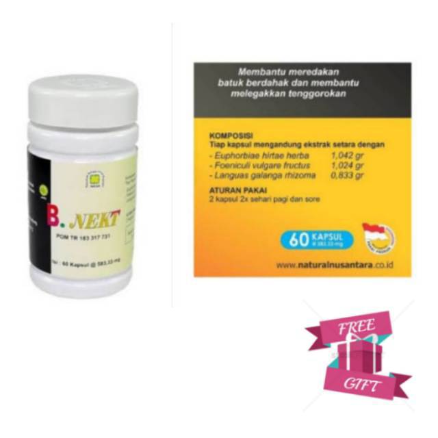 

B.Nekt original nasa/Meredakan batuk berdahak/Melegakan tenggorokan/paru-paru