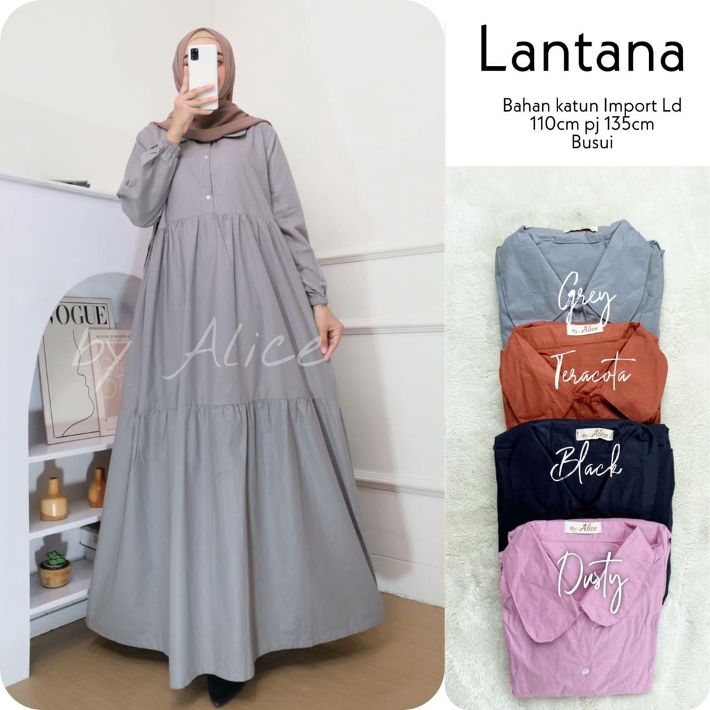 LANTANA DRESS MAXI / 17.7 / BAHAN KATUN PREMIUM / LD 110 CM / PB 135 CM / ALLSIZE / FIT M-XXL / ALICE