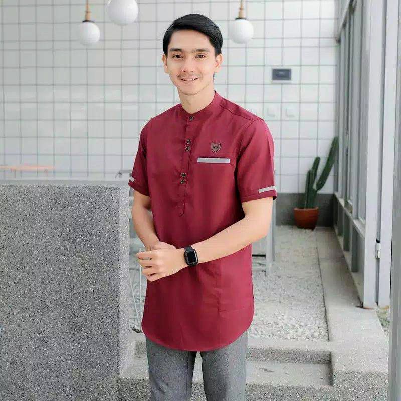 Baju Koko Kurta Dewasa Pria Lengan Pendek Best Seller Material Cotton Adem Serap Keringat ukuran M L XL terlaris Koko muslim / Pakaian Muslim Pria / baju Koko laki laki lengan pendek