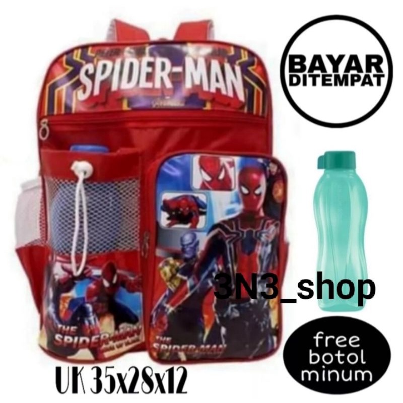 TAS RANSEL ANAK TK/SD SPIDERMAN BERHADIAH BOTOL