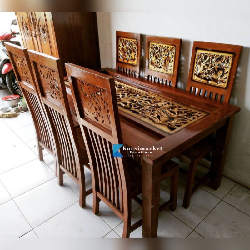 Meja makan balero ukir jati tua jepara meja dan kursi makan asli jepara meja makan bonsai murah