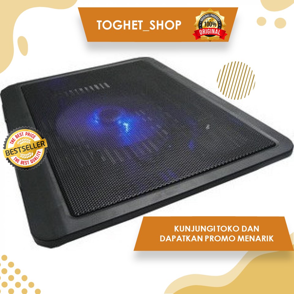 Cooling Pad Alat Pendingin Laptop Notebook Dua Kipas Besar Dua Kipas Kecil Tanpa Bunyi Desain Unik D