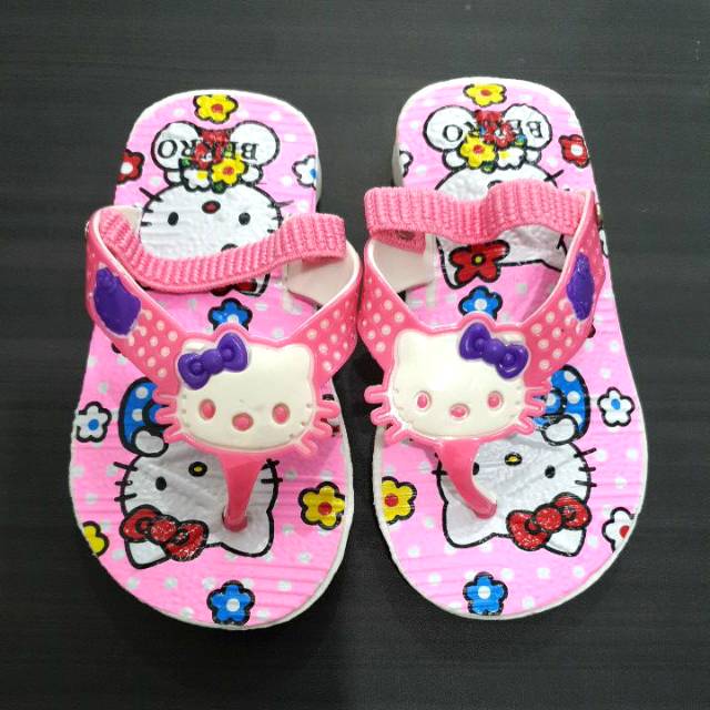 SANDAL CIT ANAK BALITA SENDAL JEPIT CIT HELLO KITTY ANAK CEWEK PEREMPUAN BALITA UMUR 10-15 BULAN 558 HK