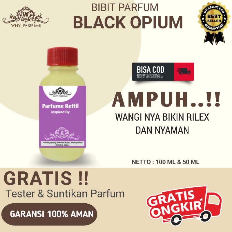 Bibit Parfum | Minyak Wangi BLACK OPIUM | Non alkohol isi ulang Refill Refil Tahan Lama